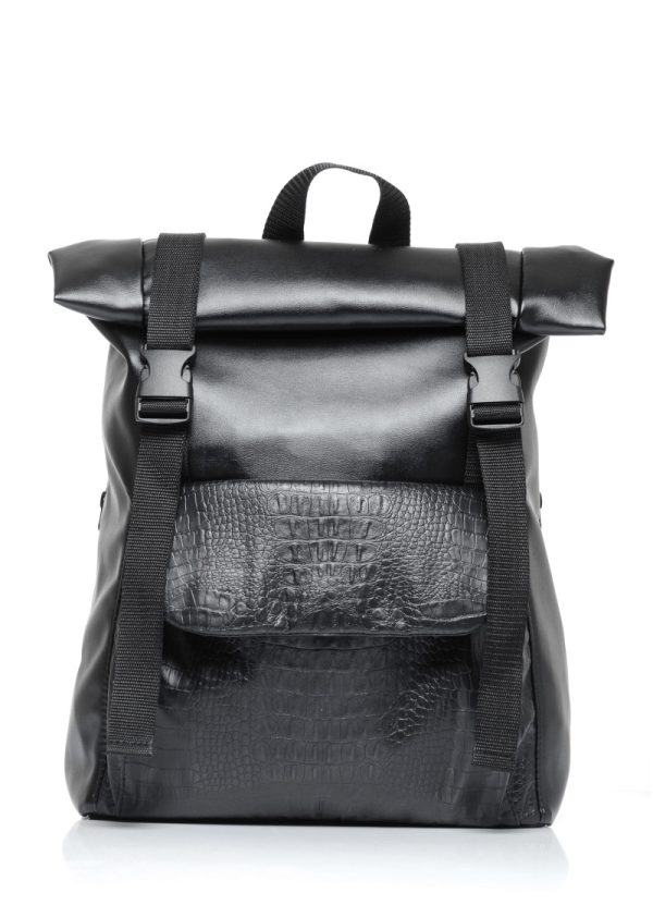 Рюкзак SamBag жіночий RollTop Milton принт крокодила з клапаном - Зображення 2